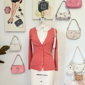 Theory Coral Knit Top